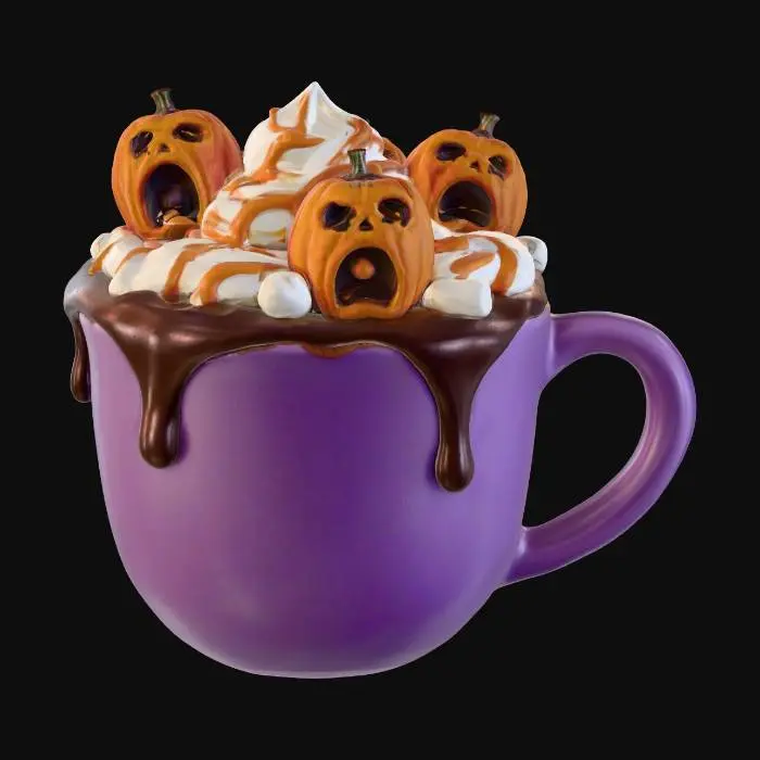 3D model for #Halloween2025#,Haunting Cocoa Delight