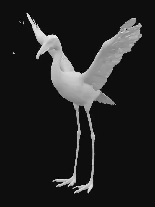 3D model for realistic stork, with recognized wings in t-pose