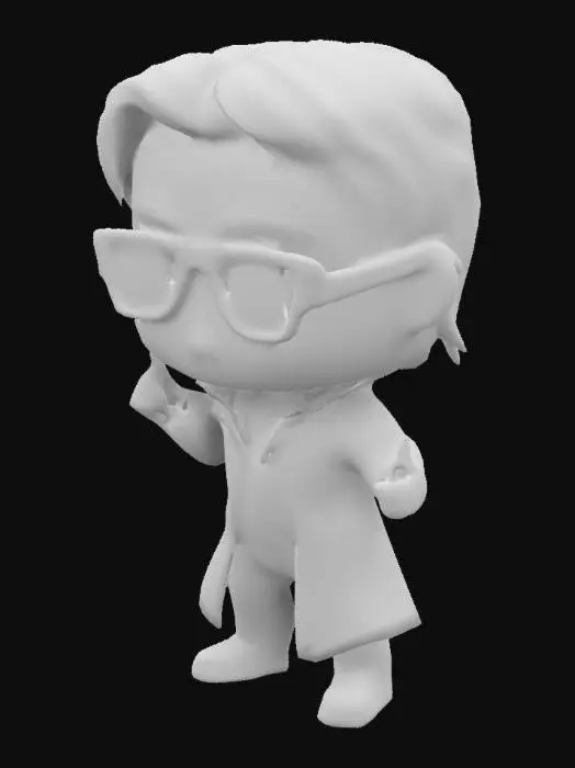 3D model for chibi style, character in t pose. Man from Matrix movie, Ultra realistic. Highly detailed. Highly stylized. Bold, recessed features with a depth of at least 2mm. Maintain sharp, clean lines with no unnecessary fine or jagged edges. Embossed features to rise at least 2mm above the surface. Recess etched details at least 2mm deep.