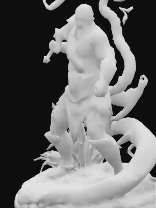 3D model for Generate 3d diorama of God of war killing a monster.