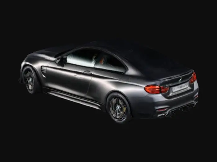 3D model for bmw m4 car highly detailed matte black colour 8k titanium exhaust
