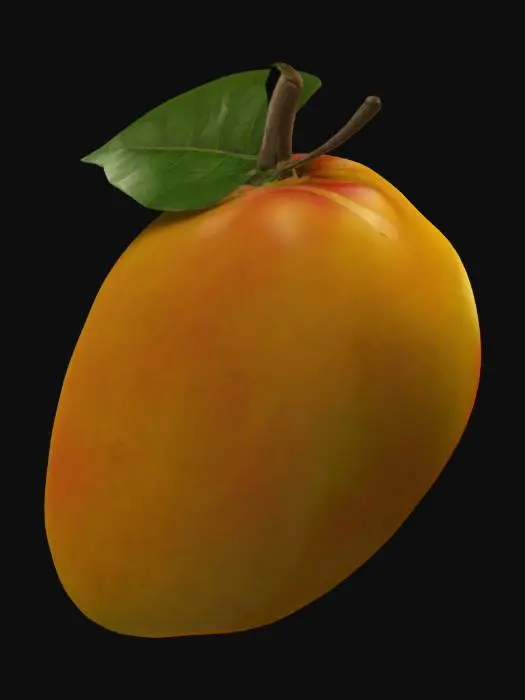 3D model for mango with one leaf,highly detailed ,10k
