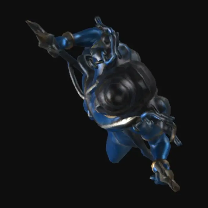 3D model for lord shiva with a trishool in the position of tandav