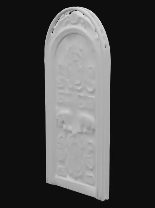 3D model for 西洋のドア。木製。象の模様。