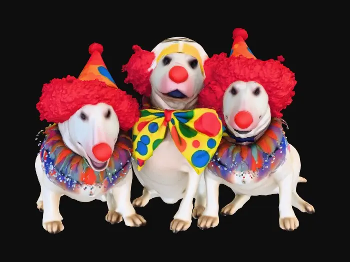 3D model for Clown Canine Trio