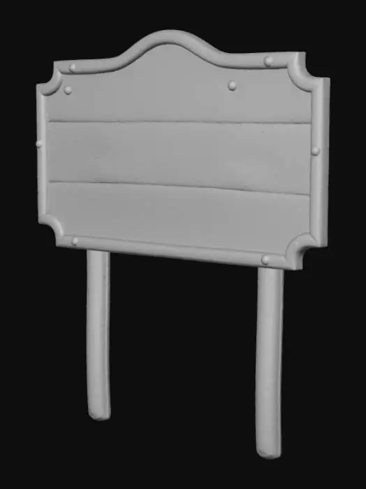 3D model for Rustic Wooden Signboard