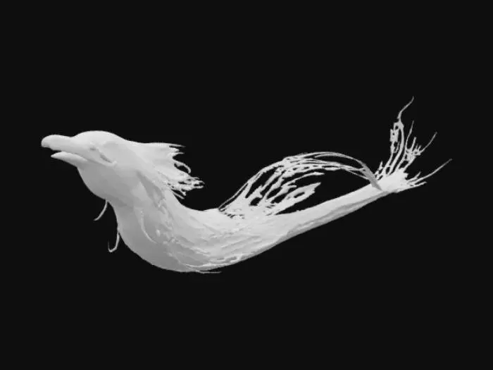 3D model for An eel with a glowing fins and a flowing tail. Themed after comets