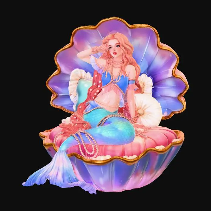 3D model for Mermaid in a Seashell Throne
