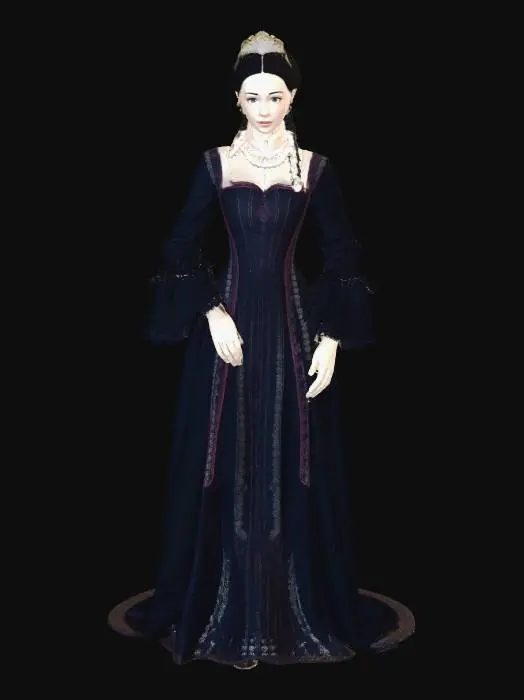 3D model for Anne of Austria  Queen of France in formal attire without a very wide hem on her dress