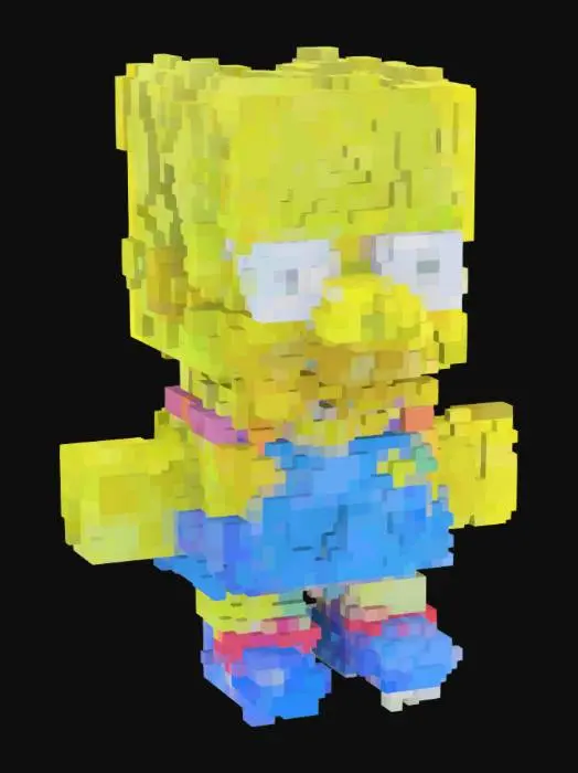 3D model for a realistic 3d model of a Bart Simpson pull-string doll