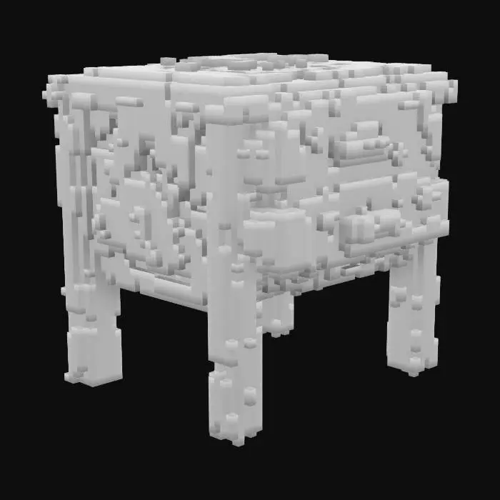 3D model for A realistic 3d model of a 90's style oak nightstand