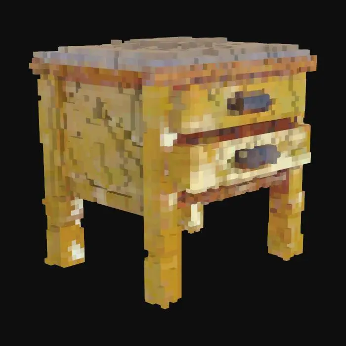 3D model for A realistic 3d model of a 90's style oak nightstand