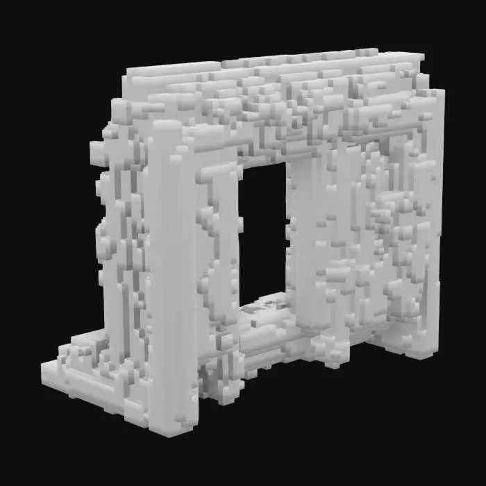 3D model for a realistic highly detailed 3d model, of a 90's style, plaster interior wall for house with door opening