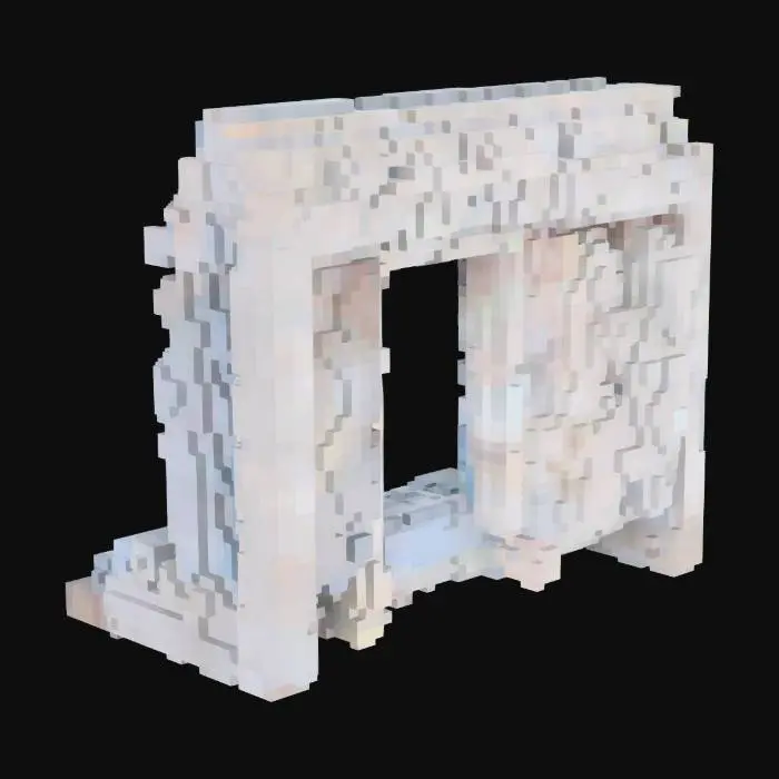 3D model for a realistic highly detailed 3d model, of a 90's style, plaster interior wall for house with door opening