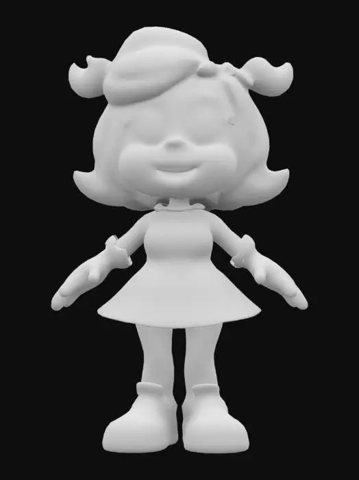 3D model for Feminine mascot rareware style