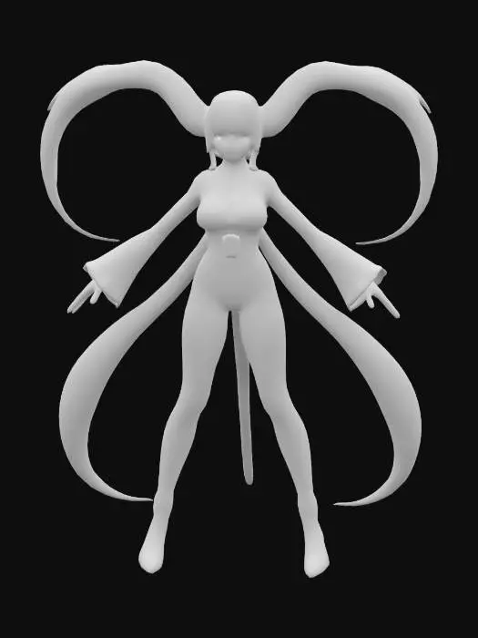 3D model for bayonetta, A pose, game, symmetry, fishnet, short hair