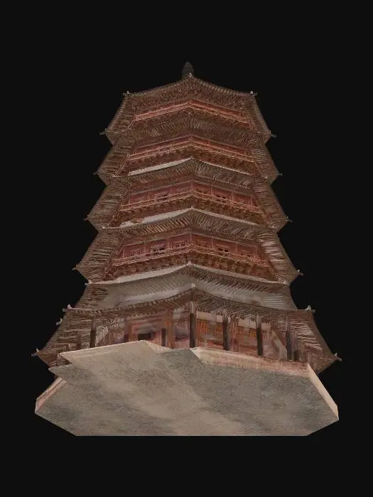 3D model for Seven-Tiered Wooden Pagoda