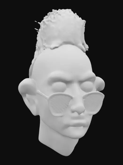 3D model for Kitten on Head of baldman