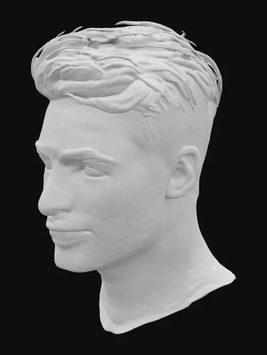 3D model for Young Iranian man with a chiseled jawline, stubble, thick eyebrows
