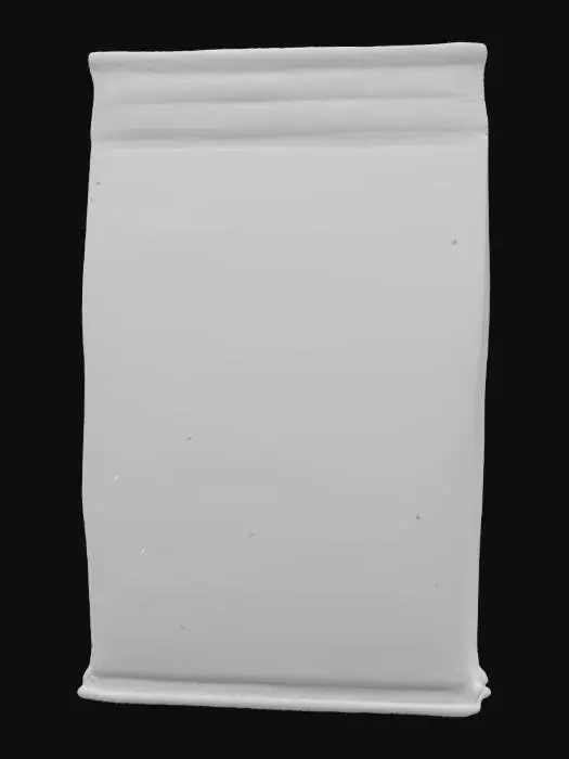 3D model for A 3D seed packet game asset, rectangular with slightly worn edges, made of thick paper with a burlap texture, featuring vibrant green and brown color tones. The packet has a printed label with a stylized seed illustration and bold text reading 'Mystic Seeds.' The art style is semi-realistic, optimized for game engines like Unity, with clean geometry, 4K resolution textures, and subtle dirt stains for a rustic look. The packet is closed with a folded top, standing upright, ready for use in a farming or adventure game, plain background