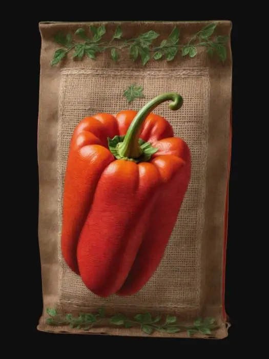 3D model for A 3D seed packet game asset, rectangular with slightly worn edges, made of thick paper with a burlap texture, featuring vibrant green and brown color tones. The packet has a printed label with a stylized seed illustration and bold text reading 'Mystic Seeds.' The art style is semi-realistic, optimized for game engines like Unity, with clean geometry, 4K resolution textures, and subtle dirt stains for a rustic look. The packet is closed with a folded top, standing upright, ready for use in a farming or adventure game, plain background