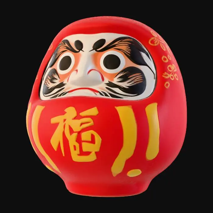 3D model for Daruma Figure on Tatami Mat