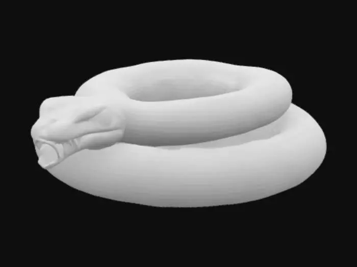 3D model for Giant, venomous, snake, with large fangs, real, slithering