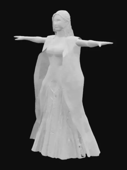3D model for High resolution, emilia Clarke as mother of dragons, extra face details, realistic, t-pose,