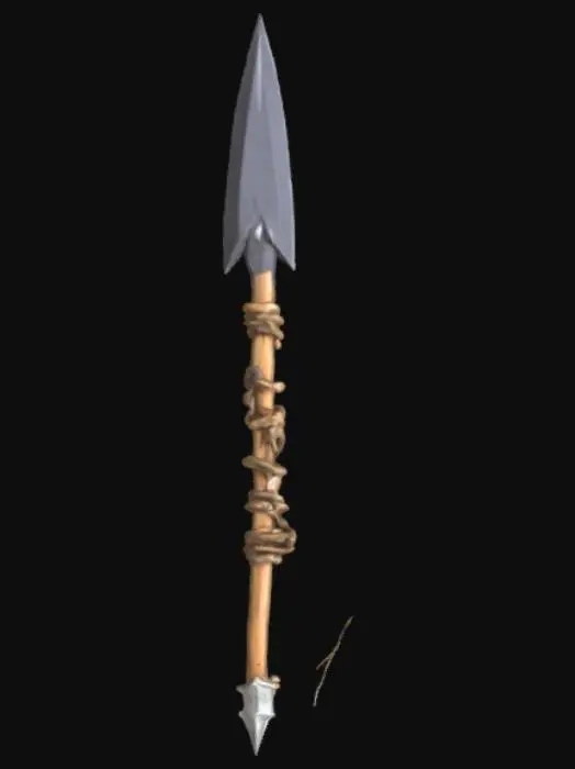 3D model for high quality, high definition, high resolution, primal survival tool, made from sticks and stones only