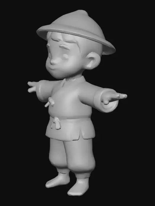 3D model for Village Boy Qing