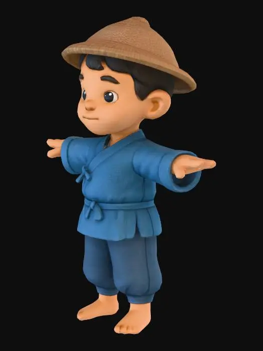 3D model for Village Boy Qing