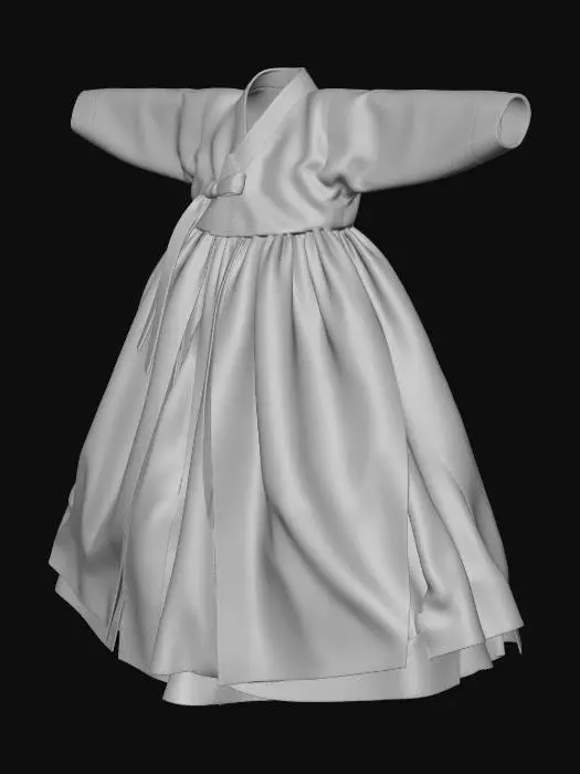 3D model for Pink Hanbok Dress