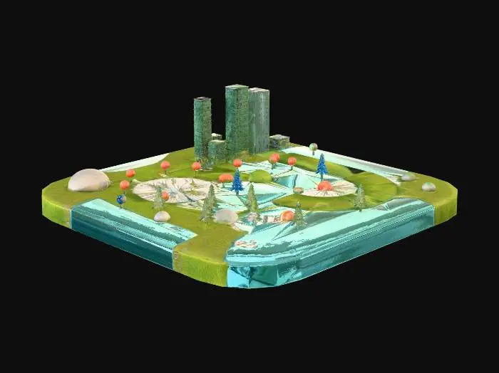 3D model for Frutiger Aero-Styled Diorama