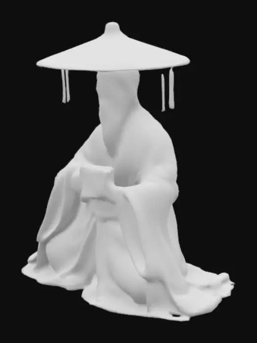 3D model for generate the 3d model of an ancient chinese government official sitting down on the ground