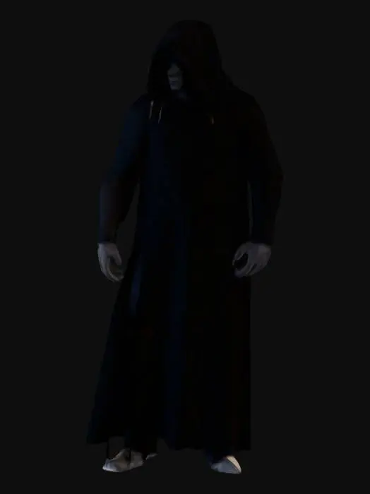 3D model for ok i want standing shadow dark which should be mysterious strong looking and intelligent and make it fully black