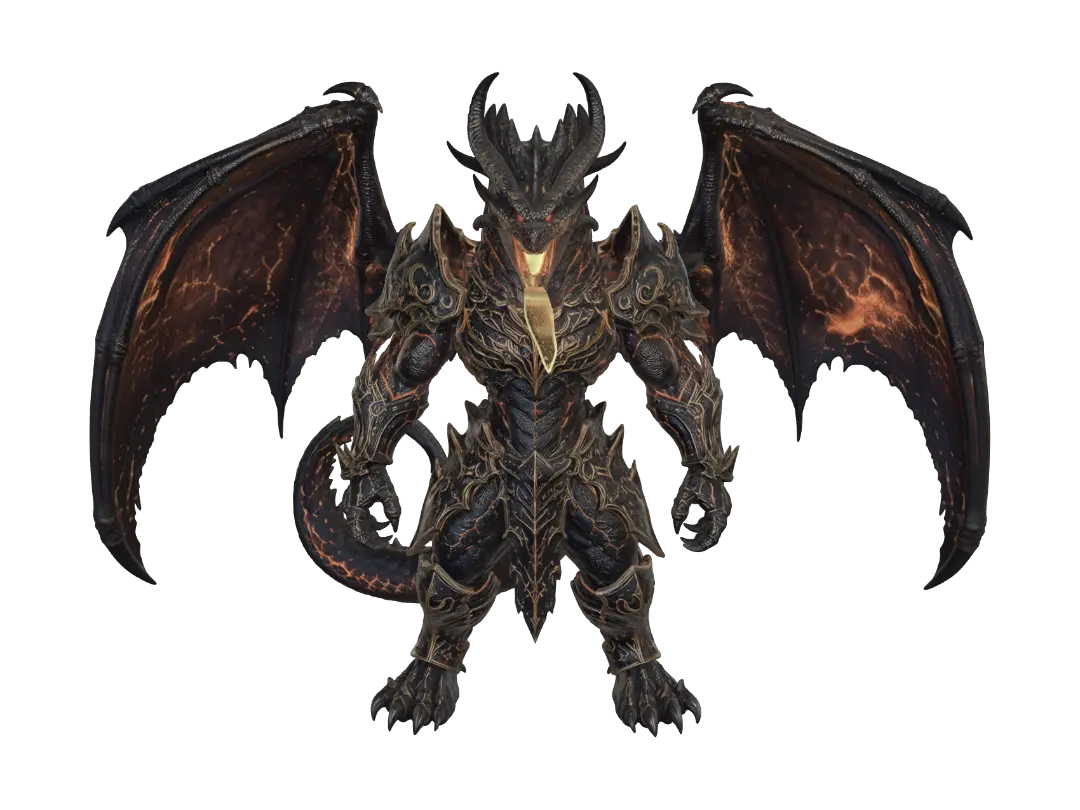 Armored Fire Dragon - Doom model 3D, wygenerowany przez AI