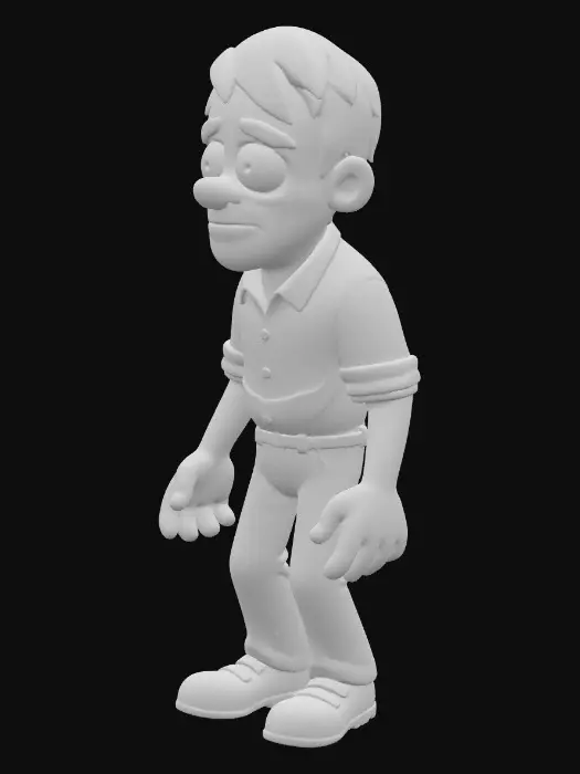 3D model for Worried Cartoon Character