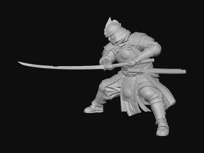 3D model for Samurai in Battle Stance