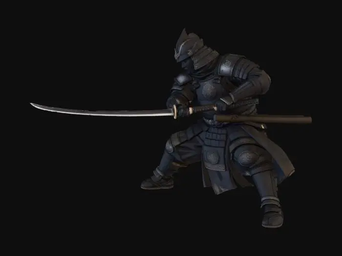 3D model for Samurai in Battle Stance