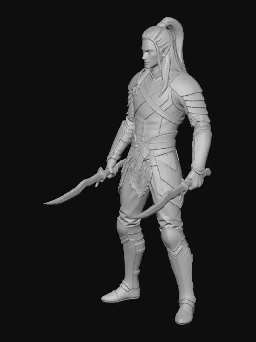 3D model for Dark Elf Warrior