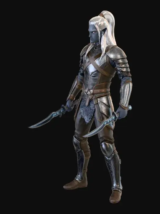 3D model for Dark Elf Warrior