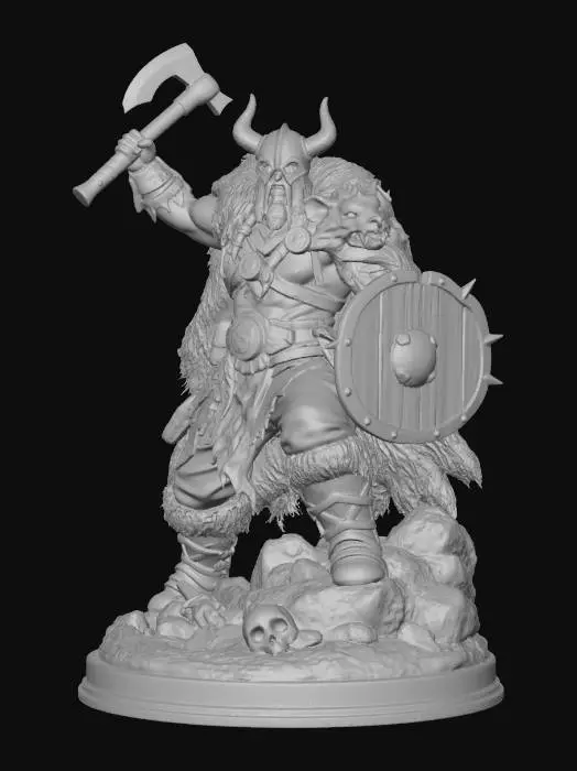 3D model for Nordic Warrior Statue