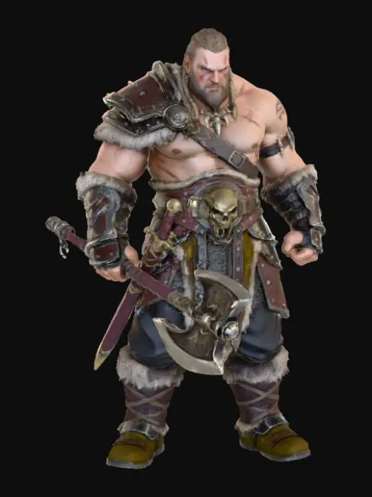 3D model for Barbarian Warrior