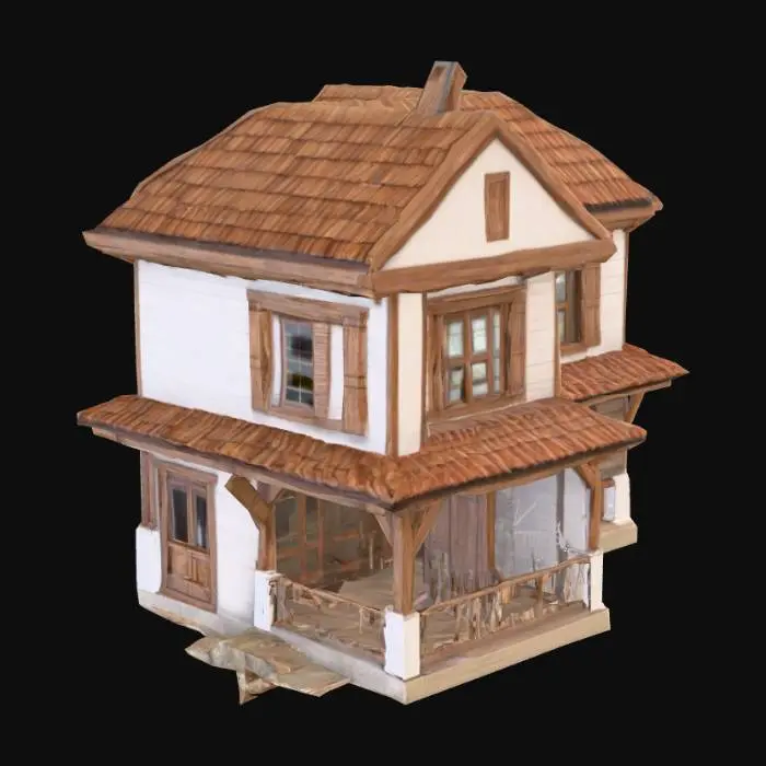 3D model for Please make me a realistic two story country house.