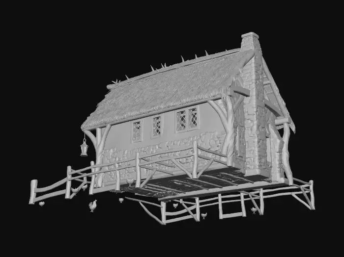 3D model for Rustic Morning Barnhouse