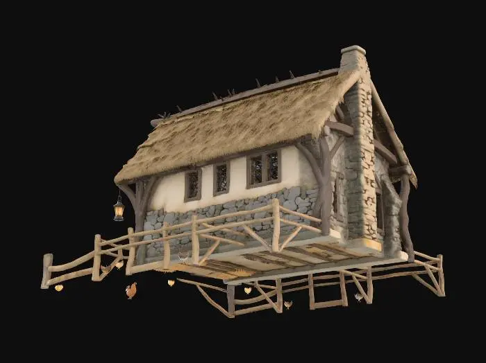 3D model for Rustic Morning Barnhouse