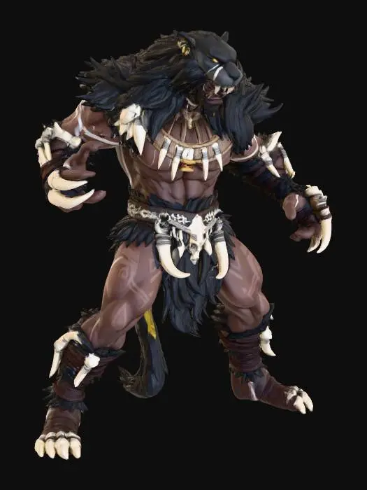 3D model for Savage Panther Warrior