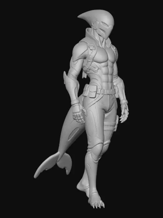 3D model for Cyber Orca Warrior
