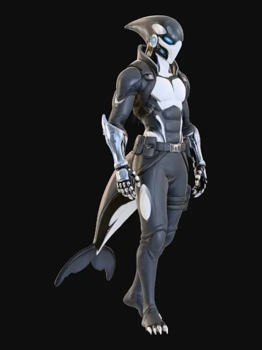3D model for Cyber Orca Warrior