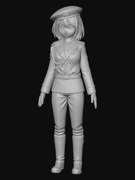 3D model for Soldier Girl Anime Style